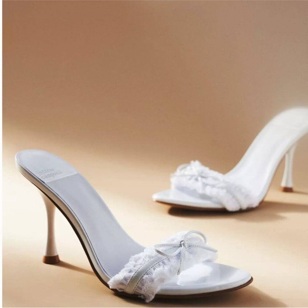 JEFFREY CAMPBELL CINNAMON STILETTO SANDALS - BRIDAL WHITE